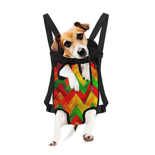 Zig Zag Reggae Pattern Print Pet Carrier Backpack