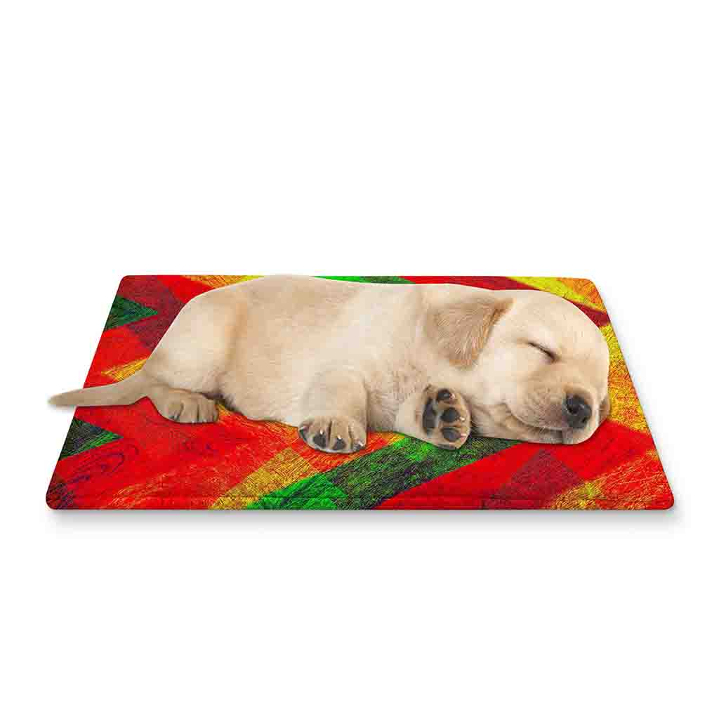 Zig Zag Reggae Pattern Print Pet Cooling Mat Cover