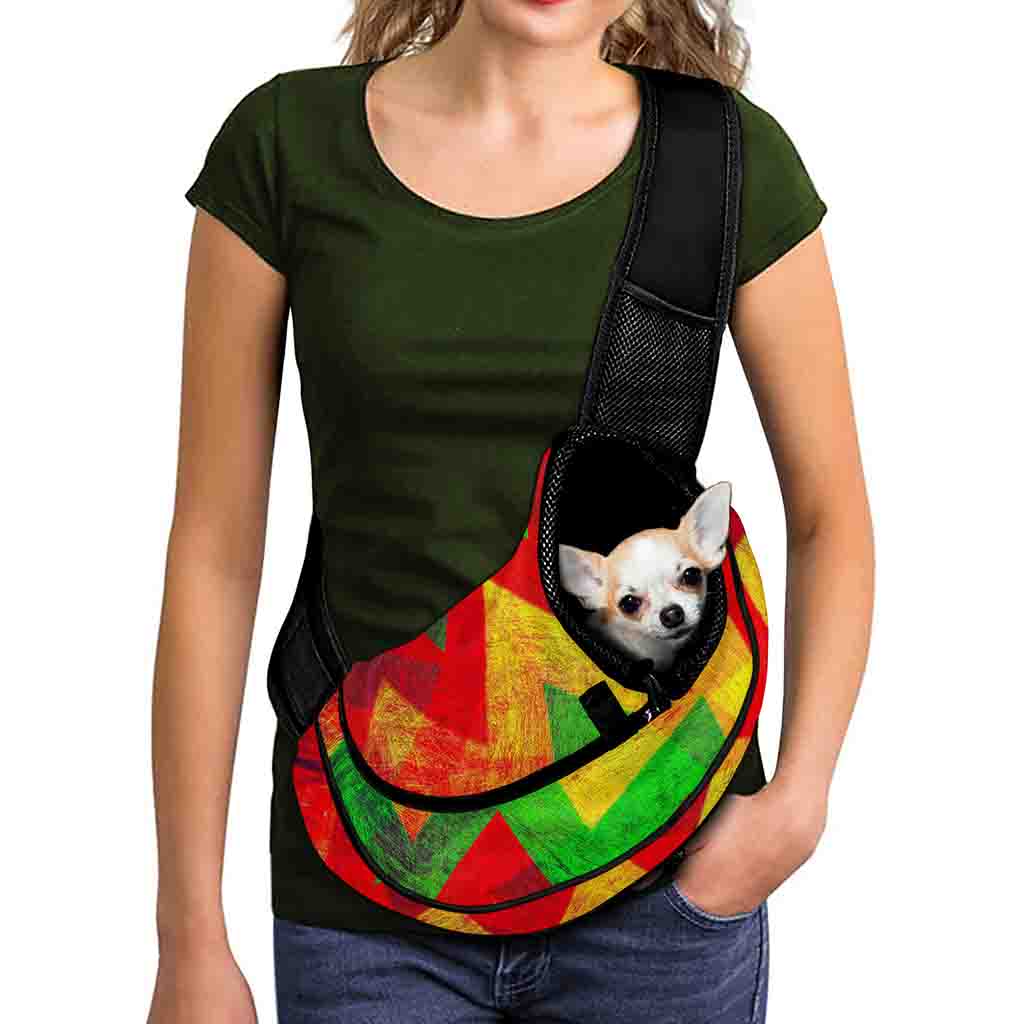 Zig Zag Reggae Pattern Print Pet Sling Carrier