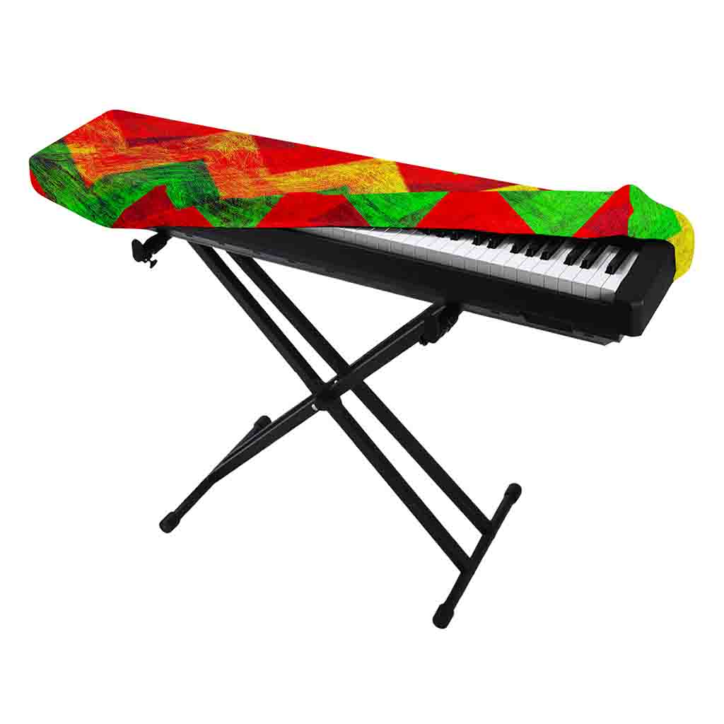 Zig Zag Reggae Pattern Print Piano Keyboard Cover