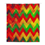 Zig Zag Reggae Pattern Print Polyester Shower Curtain