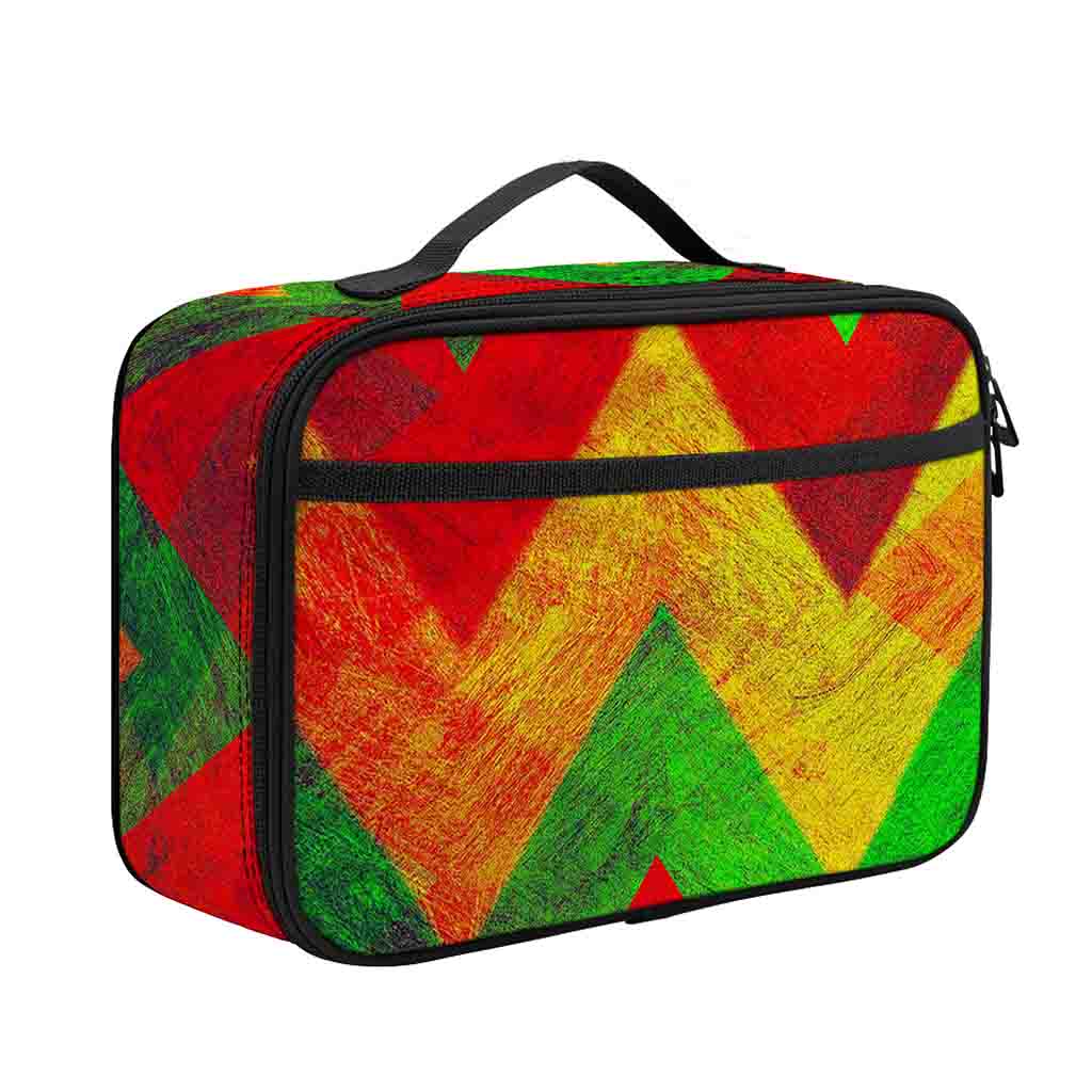 Zig Zag Reggae Pattern Print Portable Lunch Bag