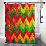 Zig Zag Reggae Pattern Print Premium Shower Curtain