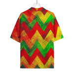 Zig Zag Reggae Pattern Print Rayon Hawaiian Shirt