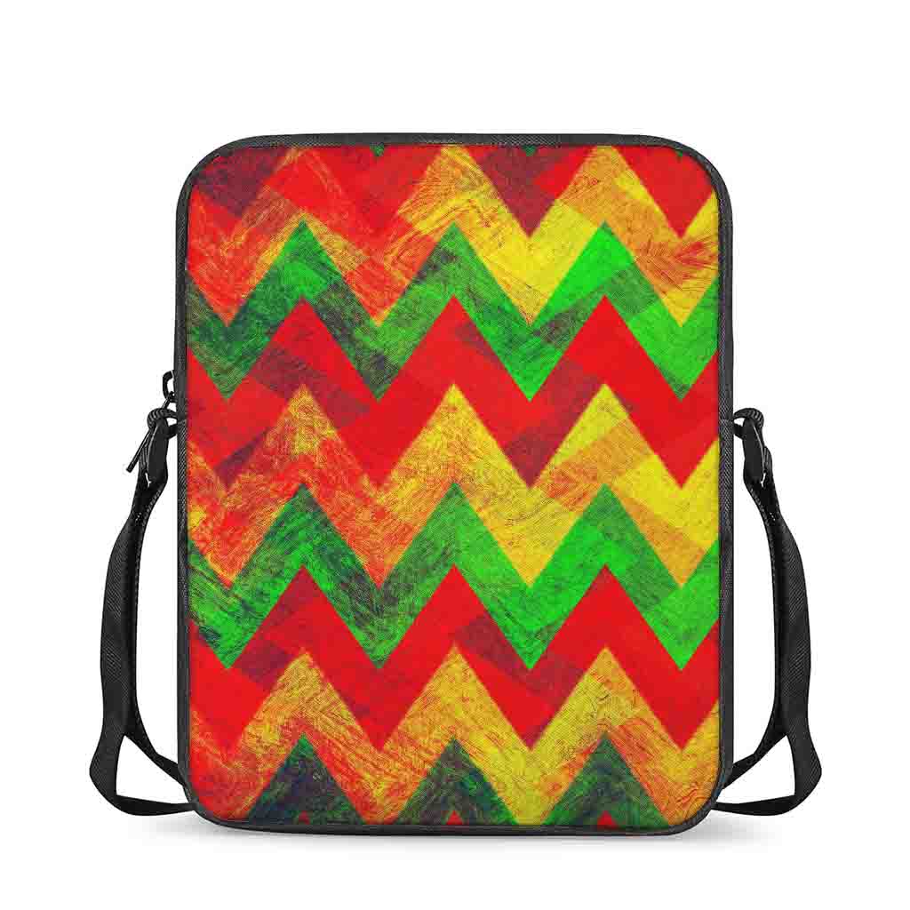 Zig Zag Reggae Pattern Print Rectangular Crossbody Bag