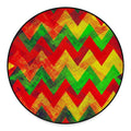 Zig Zag Reggae Pattern Print Round Floor Mat