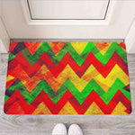 Zig Zag Reggae Pattern Print Rubber Doormat