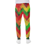 Zig Zag Reggae Pattern Print Scuba Joggers