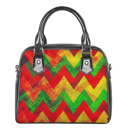 Zig Zag Reggae Pattern Print Shoulder Handbag