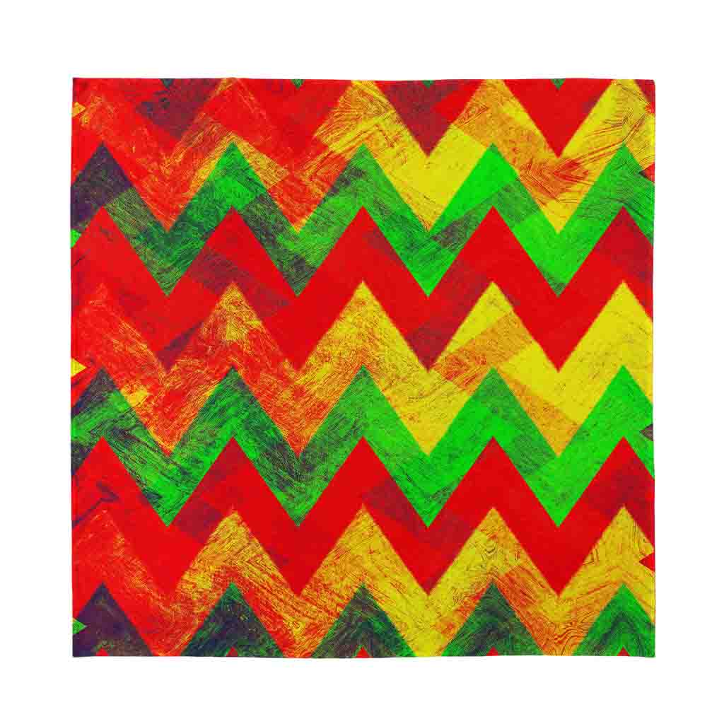 Zig Zag Reggae Pattern Print Silk Bandana
