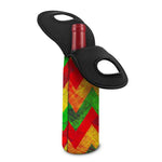 Zig Zag Reggae Pattern Print Single Neoprene Wine Tote