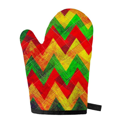 Zig Zag Reggae Pattern Print Single Oven Mitt