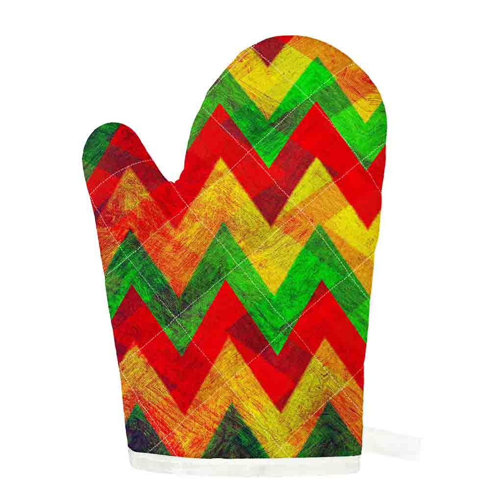 Zig Zag Reggae Pattern Print Single Oven Mitt