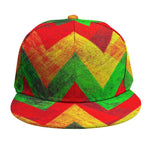 Zig Zag Reggae Pattern Print Snapback Cap