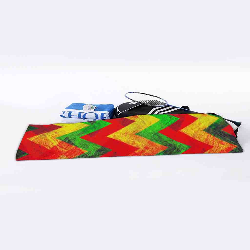Zig Zag Reggae Pattern Print Sports Towel