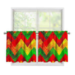 Zig Zag Reggae Pattern Print Tier Curtains
