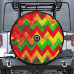 Zig Zag Reggae Pattern Print Tire Cover With Camera Hole