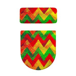 Zig Zag Reggae Pattern Print Toilet Lid And Tank Cover Set