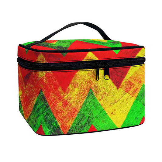 Zig Zag Reggae Pattern Print Travel Makeup Bag