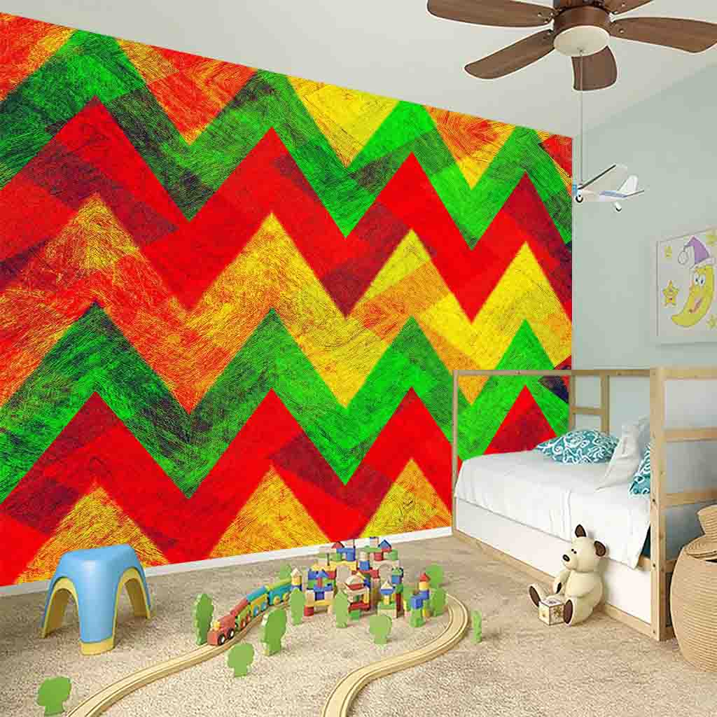 Zig Zag Reggae Pattern Print Wall Sticker