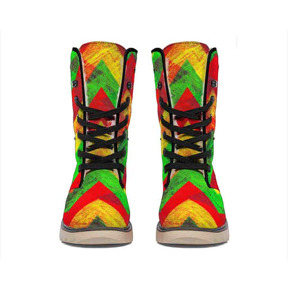 Zig Zag Reggae Pattern Print Winter Boots