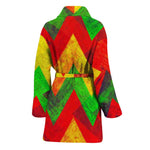 Zig Zag Reggae Pattern Print Women's Bathrobe