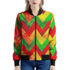 Zig Zag Reggae Pattern Print Women's Bomber Jacket