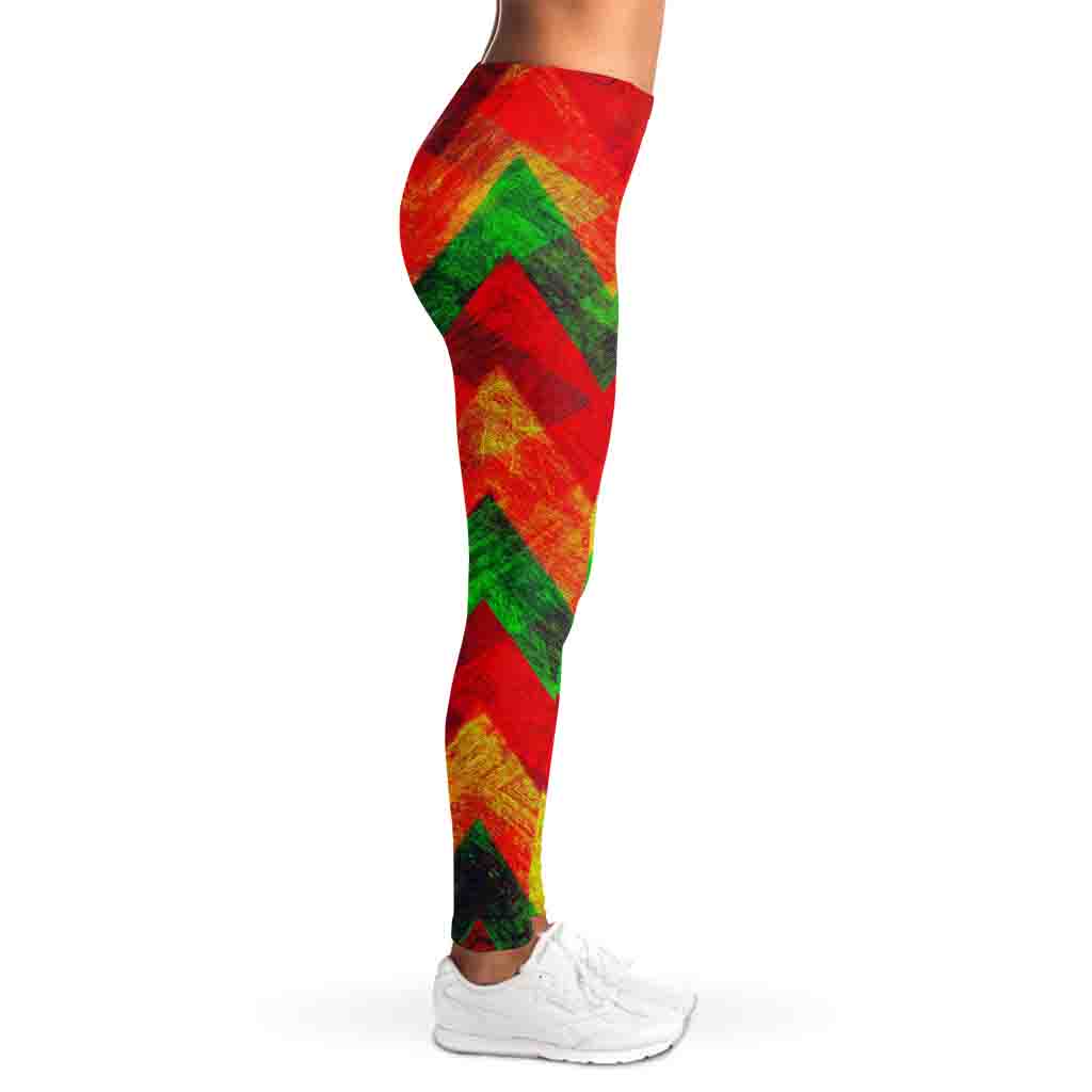Zig Zag Reggae Pattern Print Women's Leggings