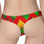 Zig Zag Reggae Pattern Print Women's Thong