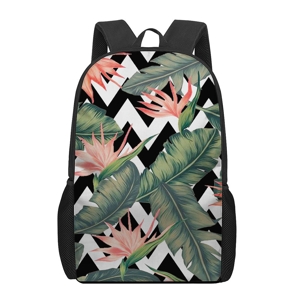Zig Zag Tropical Pattern Print 17 Inch Backpack