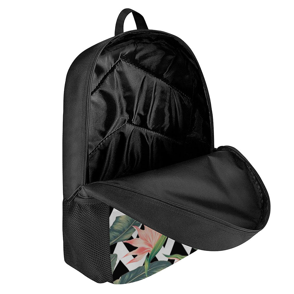 Zig Zag Tropical Pattern Print 17 Inch Backpack
