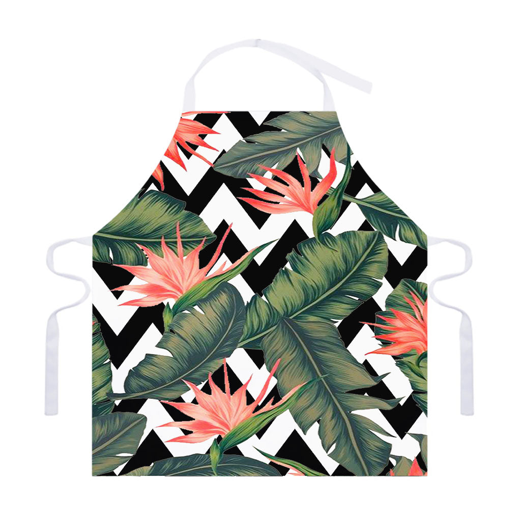 Zig Zag Tropical Pattern Print Adjustable Apron