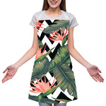 Zig Zag Tropical Pattern Print Adjustable Apron
