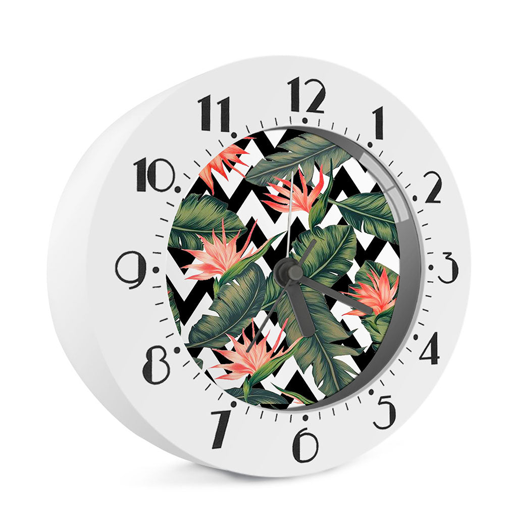 Zig Zag Tropical Pattern Print Alarm Clock