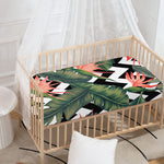 Zig Zag Tropical Pattern Print Baby Crib Sheet
