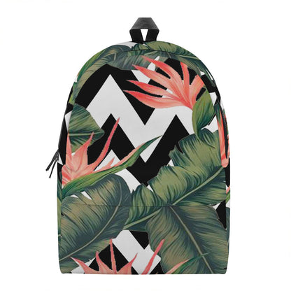 Zig Zag Tropical Pattern Print Backpack