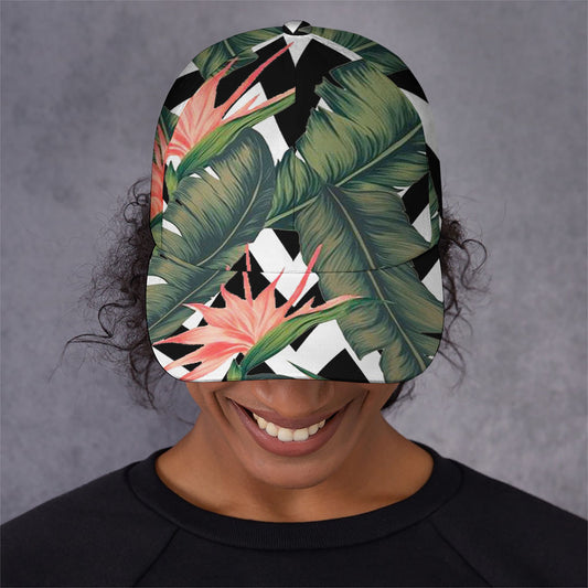 Zig Zag Tropical Pattern Print Baseball Cap