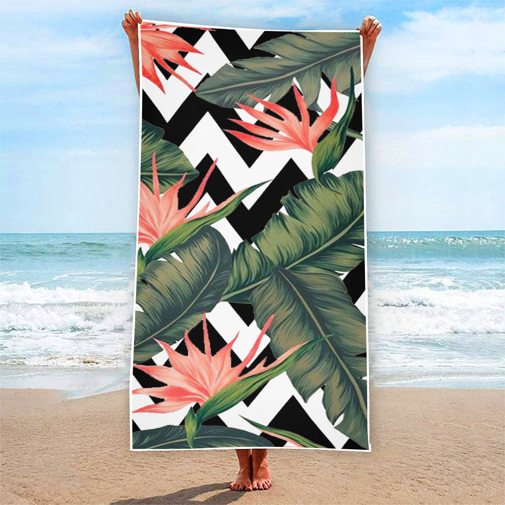 Zig Zag Tropical Pattern Print Beach Towel