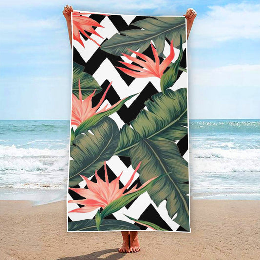 Zig Zag Tropical Pattern Print Beach Towel