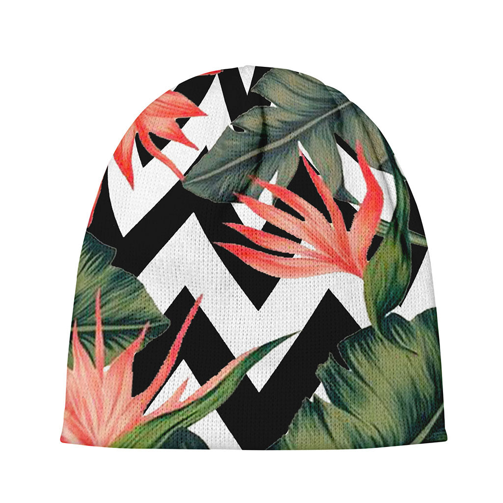 Zig Zag Tropical Pattern Print Beanie