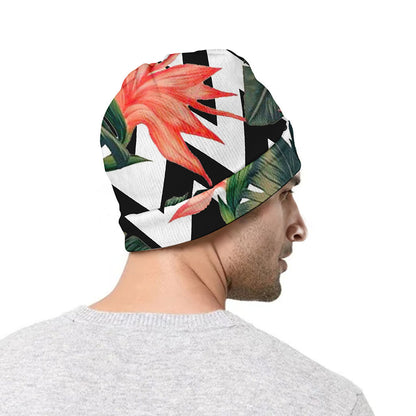 Zig Zag Tropical Pattern Print Beanie