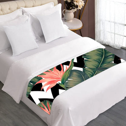 Zig Zag Tropical Pattern Print Bed Runner