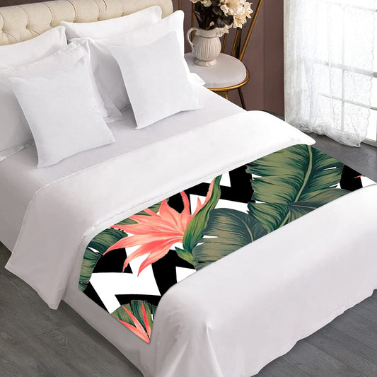 Zig Zag Tropical Pattern Print Bed Runner