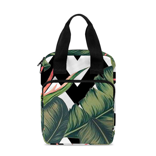 Zig Zag Tropical Pattern Print Bible Tote Bag