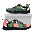 Zig Zag Tropical Pattern Print Black Running Shoes