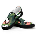 Zig Zag Tropical Pattern Print Black Slip On Sneakers