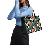 Zig Zag Tropical Pattern Print Canvas Tote Bag