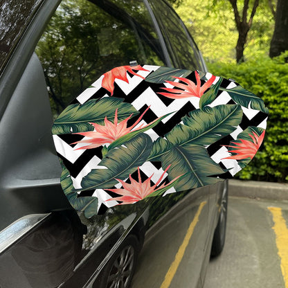 Zig Zag Tropical Pattern Print Car Side Mirror Covers