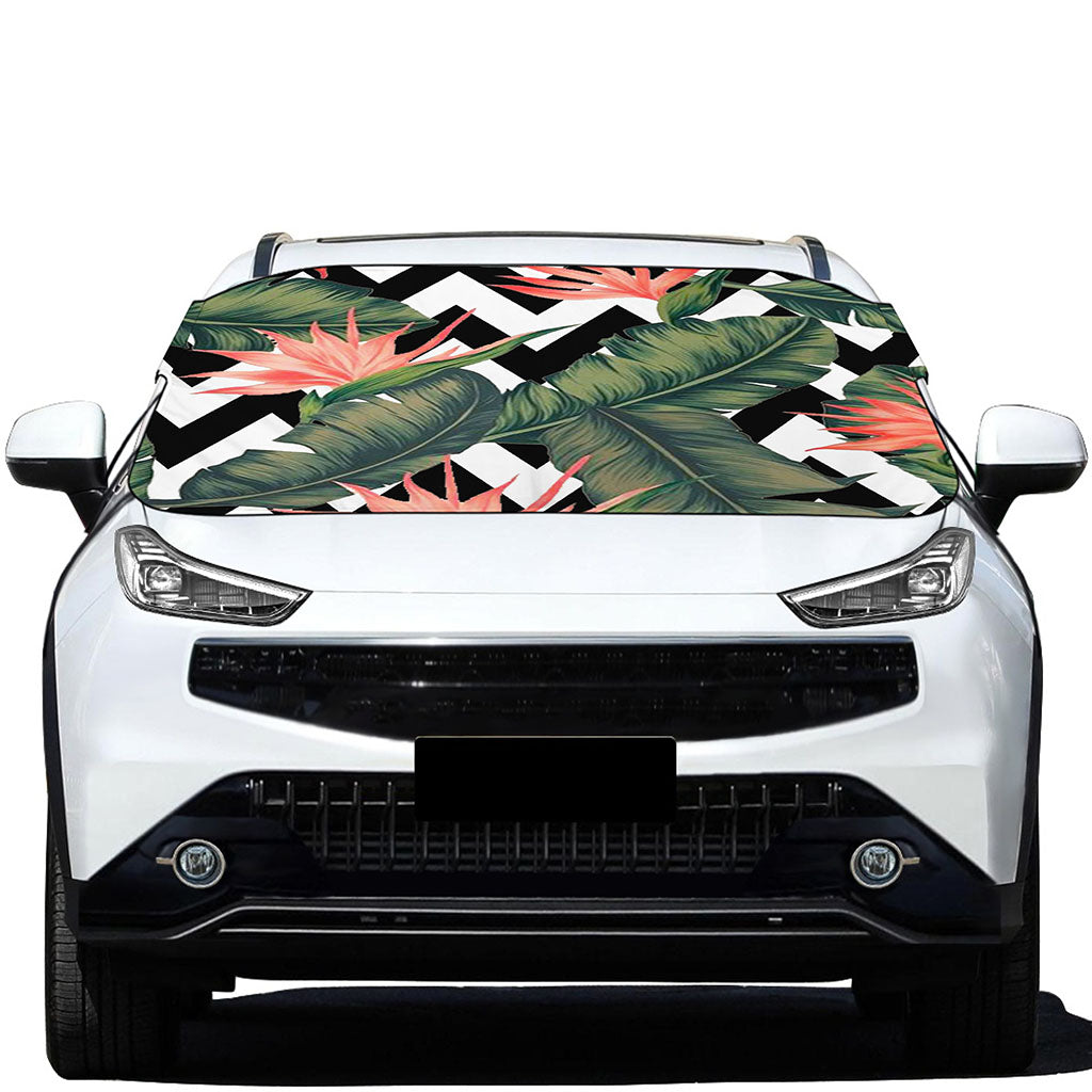 Zig Zag Tropical Pattern Print Car Windshield Snow Cover