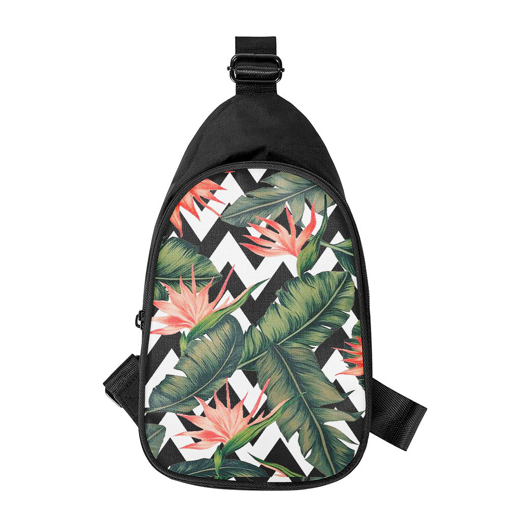Zig Zag Tropical Pattern Print Chest Bag